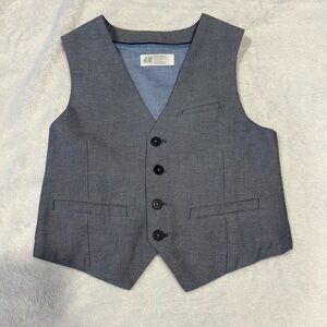 H&M Charcoal Vest with Dark Buttons 6-7y